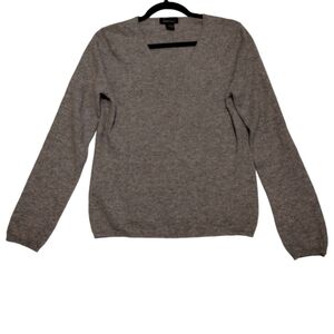 Evelyn Cashmere‎ V-neck Knit Long Sleeve Pullover